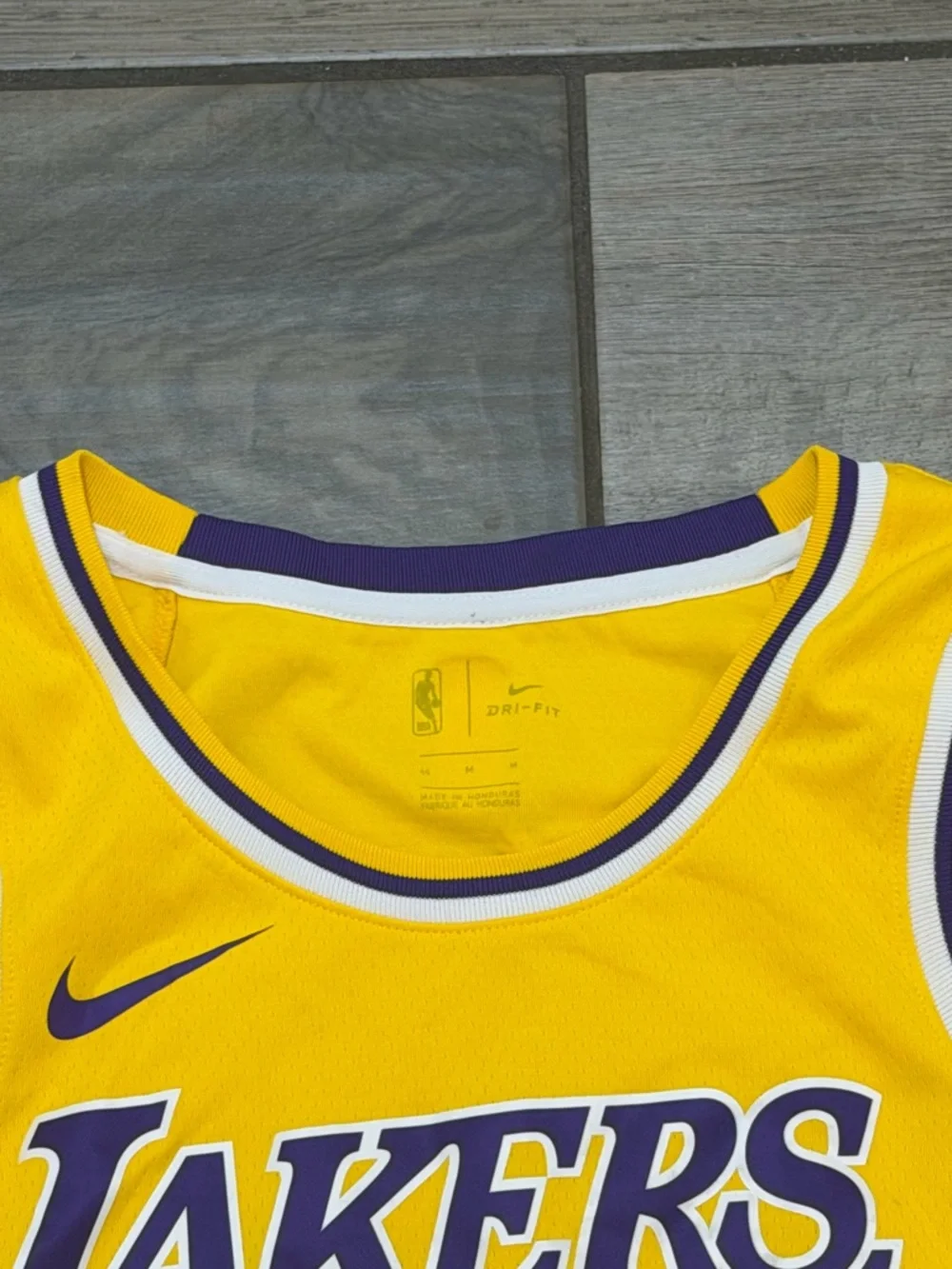 Nike Yellow & Purple Lakers LeBron James Basketball Jersey